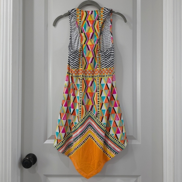 TRINA TURK Multicolor Geometric Pattern Sleeveless Dress, Beach Cover Up, Size S - Picture 11 of 16